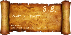 Babák Egbert névjegykártya